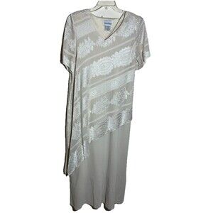 Ultra Dress New York Womens Tall XXL (18) Beige‎ Long Wedding Special Occasion